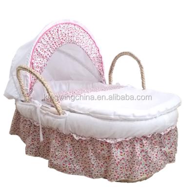 China 0-6months 3 pieces moses basket ruffled dressing for sale