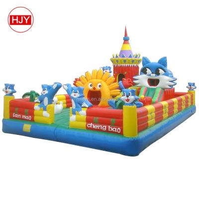 China Event giant inflatable trampoline, inflatable paradise for kids, cheap inflatable blue cat castle factory price for sale