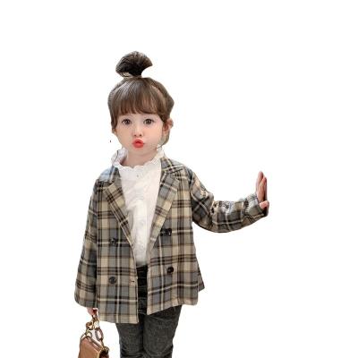 China 2021 autumn Korean casual children's jacket plaid design children's clothing tops baby clothes Anti-wrinkle new for sale