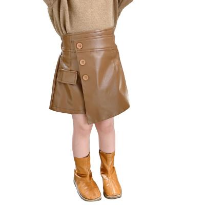 China Anti-wrinkle children's clothing baby clothes 2021 Autumn Winter New Korean Leather girl's short skirt for sale