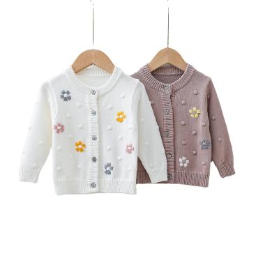 China Anti-pilling Baby Clothes 2021 Thick Embroidered Bridesmaids Sweaters Autumn Winter Ins Toddler Cardigan Tops Children's Clothing for sale