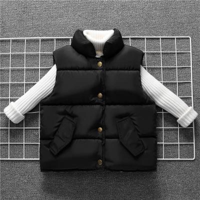 China 2021 Autumn Winter New Korean Children's casual comic collar down cotton vest thickened boys girls vest for sale