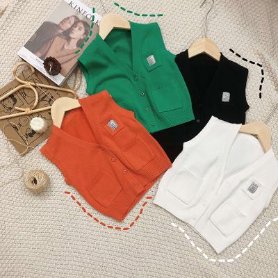 China 2021 new spring children's clothing casual children clothes Korean style baby sweater boys and girls knit vest for sale