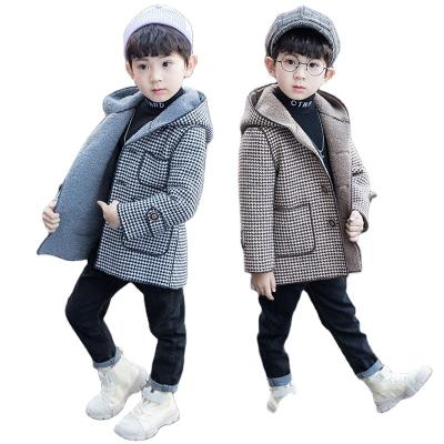 China New Children Boys Breathable Middle Overcoat Winter Coat Long Wool Thickening Handsome for sale