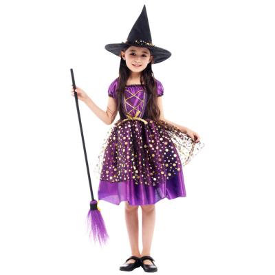 China Breathable Halloween Children Kids Girls Costume Drama Baby Performance Yarn Witch Cloak Costume Dress Net Skirts for sale