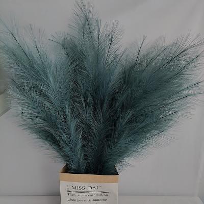 China PX1538 PX1538 43 Inch Faux Reed Flower Artificial Fluffy Blue Pampas Grass Home Wedding Decoration for sale