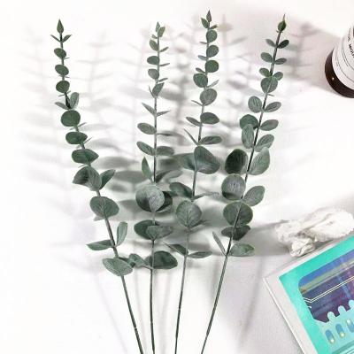 China PX1503 Wholesale Durable Artificial Eucalyptus Leaves Stem Eucalyptus Branches Flowers For Wedding Wall Home Decor for sale