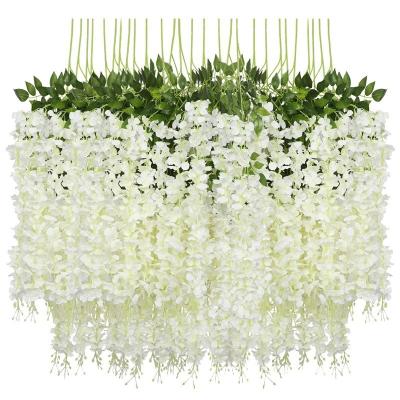 China Wedding and Home Decor PX1497 Hanging Garland Silk Wedding Decoration Wisteria Vine Garland Room Decor Artificial Flower Vine for sale