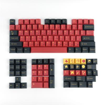 China Hot Selling Red Samurai Keycaps PBT Five-sided Sublimation Keycap Personality Reproduction GMK Master Keycap Set Small for sale