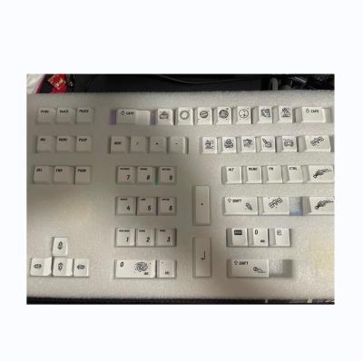 China Custom 67 keycap design new small black and white main complete set with OuterSpace doubleshot pbt keycaps for sale