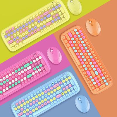 China CANDY-XR Anti-drop Keyboard and Mouse Set 2.4G Colorful Mute Wireless Keyboard and Mouse Combo Set for PC for sale