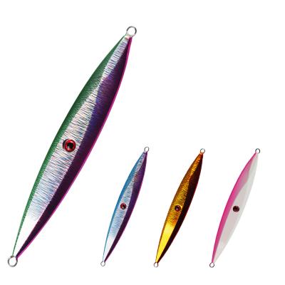 China Slow Lead 100g 150g 200g 1pc Metal Jig Fishing Lure Luminous Groundbait 4 Color Hard Swimbait For Deep Sea Tackle for sale