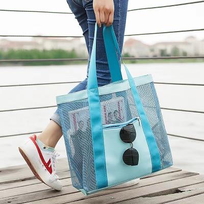 China Fashion OEM 2023 Mesh Beach Bag Tote Bag Outdoor Swimming Bag For Women for sale