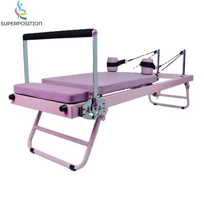 China 200kg customized logo yoga equipment exercise fitness gym aluminum foldable pilates reformer for sale