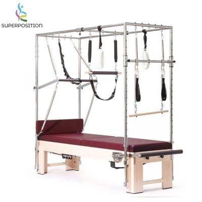 China Eco - Friendly Multifunctional Pilates Machine Reformer Oak Wood Cadillac With Full Tower for sale