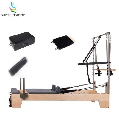 China Commercial Pilates Reformer Half Fitness Center Gym Yoga Exercise Trapeze with Maple or Oak Wood for sale