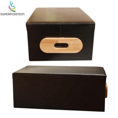 China Popular natural wood high quality custom logo yoga pilates reformer long box for sale