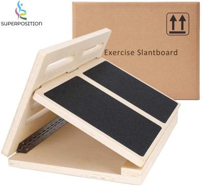 China Adjustable Durable Non Slip Ramp Fitness Gym Wooden Slant Board For Calf Stretching for sale