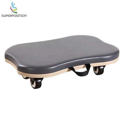 China Body balance gym workout exercise equipment microfiber pilates yoga solid wood leather skateboard for sale