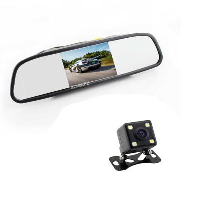 China Auto Parking Assist 4.3inch Car Rear View Mirror Monitor System With LED Night Vision Backup Reverse Camera for sale