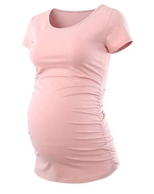 China High Quality Custom Logo White Anti-pilling Pregnancy Clothes Women Tees T-shirt 95% Cotton 5% Spandex Maternity for sale