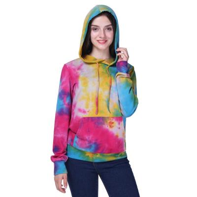 China Wholesale Custom French Tie Dye Anti-Wrinkle Terry Sweatshirt Colorful Sublimation Pullover Hoodie Women for sale