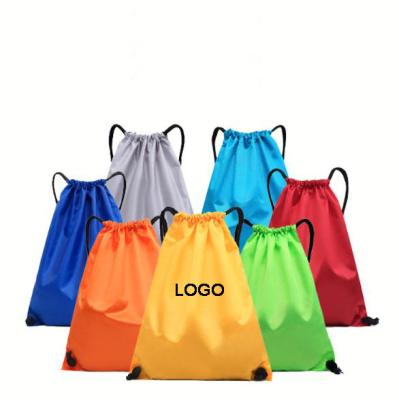 China Wholesale bulk cheap custom gift bag custom logo printing 210D polyester nylon personalized gift marathon drawstring bags for sale