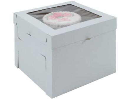 China Recyclable Custom White Cake Box With Window Packaging Boxes For Pastries Cupcakes for sale