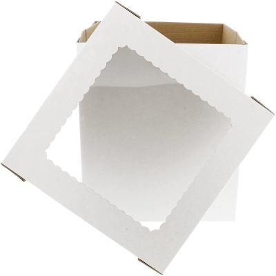 China Factory Hot Sale Wholesale Recyclable Customized White Paper Cake Box With Window for sale