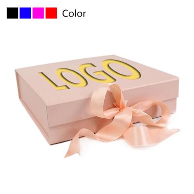 China Wholesale Custom Recyclable Foldable Wrapping Ribbon Magnetic Gift Memory Box With Ribbon for sale