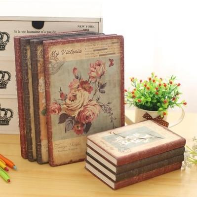 China Creative Hardcover European Style Retro Printed A5 A6 Floral Diary Notebook for sale