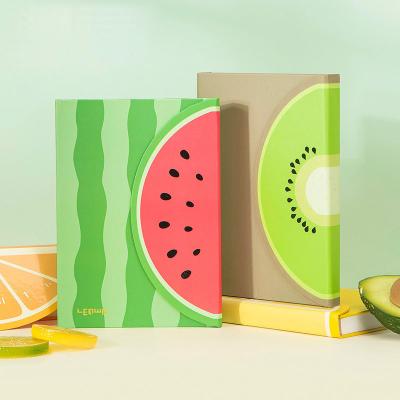 China Creative magnetic closure magnetic hardcover design fruit diary b6 journal paper notebook for sale