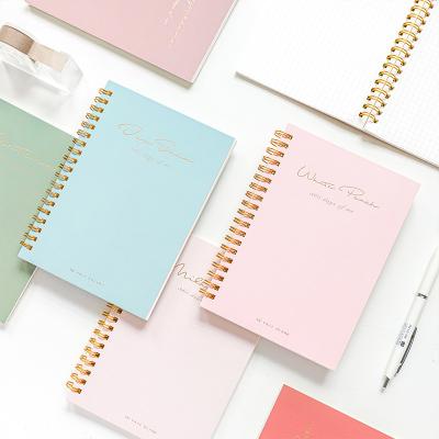 China B6 gold foil paper wholesale spiral color candy coil journal spiral notebook for sale