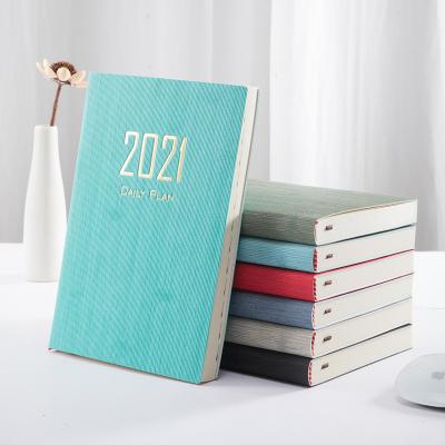 China Promotion 365 Custom 2021 A5 Days Time Management Program PU Planner Manual Leather Notebook for sale