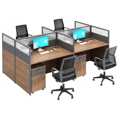 China USB cable box desk table staff table office chair and modern office desk furniture administrative staff table for sale