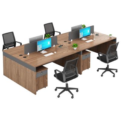 China Standard Modular USB Cable Box Workstation Large Staff Table Office Chair And Desk for sale