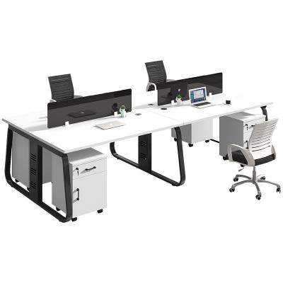 China Factory Direct Sales Foot Support Steel Divide Screen Staffs Work Station Desk Workstation Office Staff Table for sale