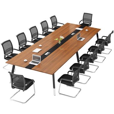 China High Quality Foot Steel Stand Tables Meeting Wood Conference Table For Office Rooms for sale