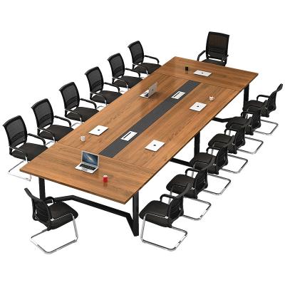 China Good Quality Steel Foot Stand Melamine Faced Panel 12 Person Luxury Conference Table Modern for sale