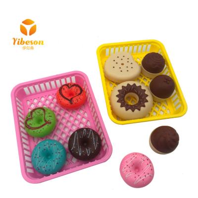 China Plastic Customized Donuts With Basket Pretend Miniature Desserts Mini Food Toys for sale