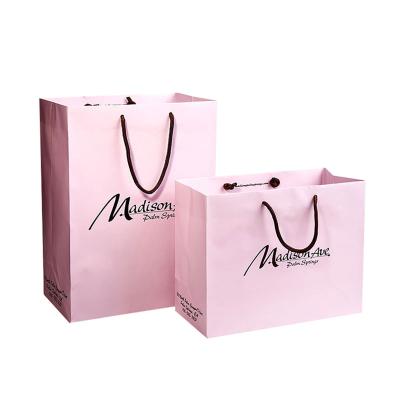 China Recyclable Paper Handbag Small Recycle Large Square T Shirt Kraft Paper Bag Gift for sale