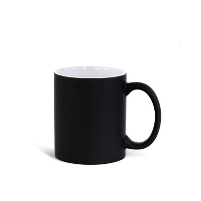 China Promotional Disposable Custom Ceramic Cup Logo Mug Matte Black Ceramic Coffee Mug for sale