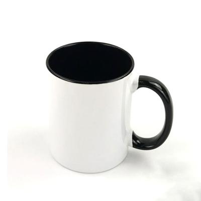 China Disposable Cheap White Ceramic Mug Coffee Mugs Custom Logo Color Inside Ceramic Mug for sale