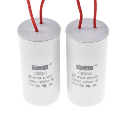 China Commercial Washing Machine Start Capacitor Washing Machine Parts AC Motor Run Capacitor CBB60 450V 35UF for sale