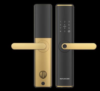 China New High Quality Oem Economi Brand Home Model Smart Door Lock With With One-Contact-Access Fingerprint Sensor On Handle Smart Lock for sale