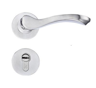 China Home Luxury Satin Nickel Lever Door Leverset Handle Tubular Lever Leverset Lock For Privacy Door Lock for sale