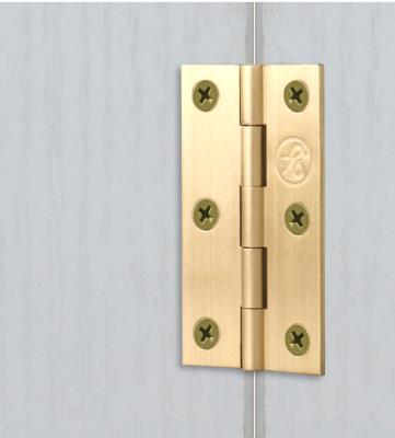 China Traditional pure brass cabinet hinge wardrobe hinge door hinge flat open for sale