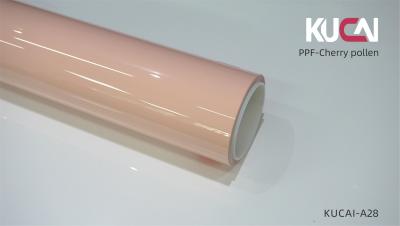 China Polen de cereza PPF rosa Pintura para automóviles Película de protección Rollo Gloss Retención Resistencia a los rayos UV en venta