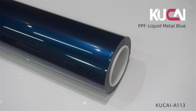 China Vloeibare metaal Blauwe PPF Autoverpakking 7,5 Mil Dikte Hydrofobische PPF TPU-film Te koop