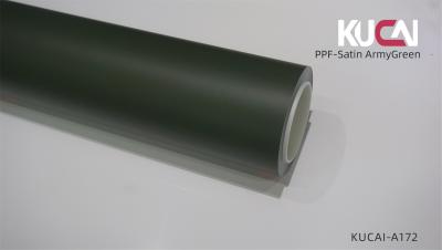 China Matte Finish PPF Car Paint Protection Film Satin Army Green Colored Scratch Resistant for sale